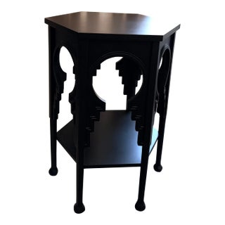 Global Views Moorish-Style Black Side Table / Accent Table For Sale