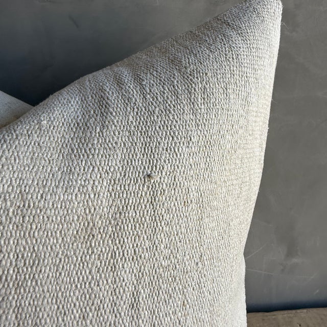 Mid-Century Modern Vintage Rug Pillow Cover With Original Seams For Sale - Image 3 of 8