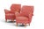 Pair of 1940s Scandinavian Modern Lounge Chairs in Original Copper Blush Wool For Sale - Image 4 of 4