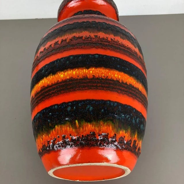 Large Multi-Color Pottery Fat Lava Multi-Color Floor Vase from Scheurich, 1970s For Sale - Image 12 of 14