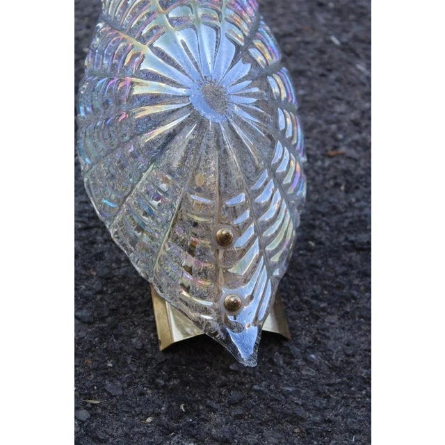 Metal Iridescent Murano Glass Wall Lamps, Italy, 1970s, Set of 2 For Sale - Image 7 of 11