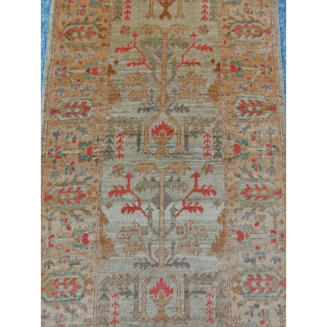 Traditional Genuine Hand Knotted Luxury Runner Rug in Ushak Style. 2'8"x 11'2" For Sale - Image 3 of 8