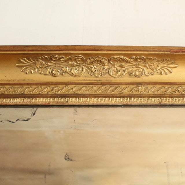 Antique French Charles X Gilt Wood and Gesso Mirror For Sale - Image 6 of 9