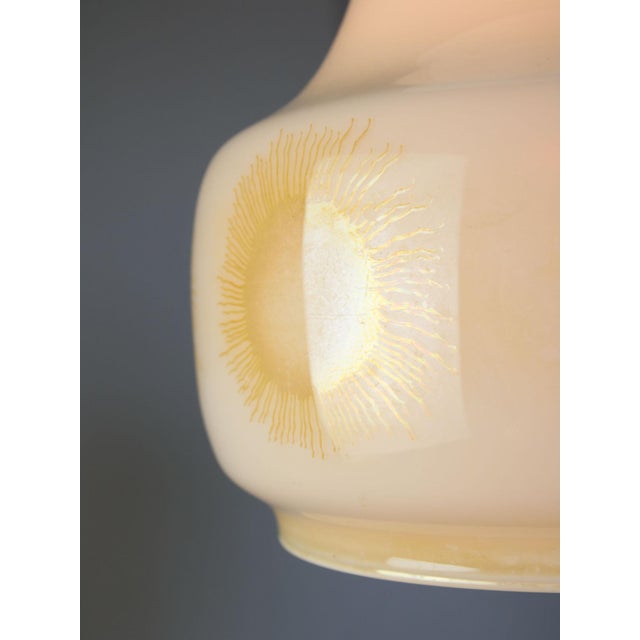 Mid-Century Modern Italian Opaline and Brass Pendant Lamp For Sale - Image 4 of 18
