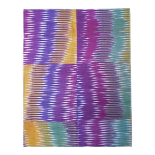 Antique Central Asian Silk Ikat Adras Fragment From Bukhara, Uzbekistan For Sale