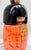 Mid 20th Century Vintage Sosaku Japanese Kokeshi Doll, Signed, Orange Geometric Kimono For Sale - Image 5 of 9