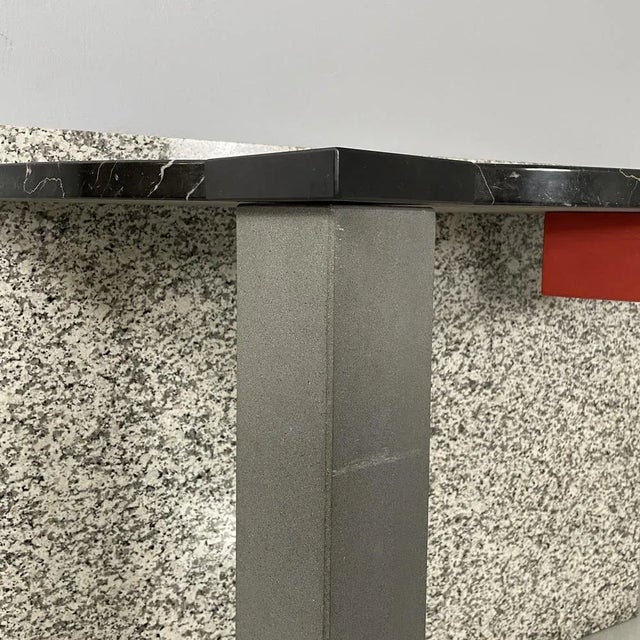Italian Modern Black Marble Granite Console Aldo Cibic for Memphis, 1980s For Sale - Image 15 of 18