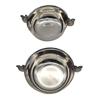 LastCHANCE!Late 20th Century Wallace Sterling Silver Plated Nut Bowls - A Pair For Sale