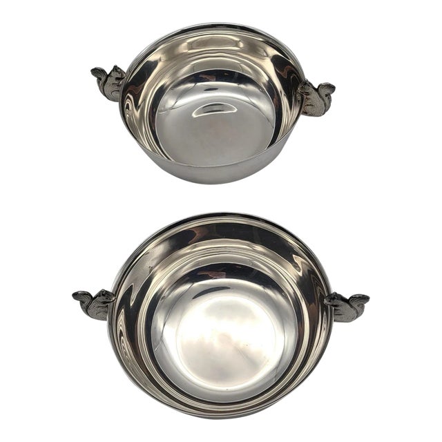 LastCHANCE!Late 20th Century Wallace Sterling Silver Plated Nut Bowls - A Pair For Sale