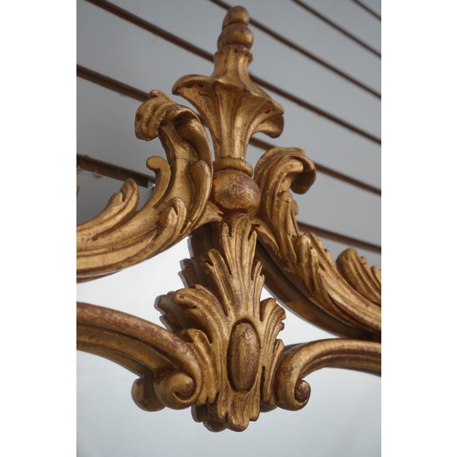 Italian Gold Frame Chippendale Sideboard Mantle Mirror For Sale - Image 9 of 12
