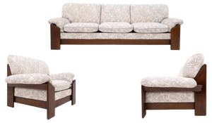 Sapporo 3-Seater Sofa and armchairs by Mario Marenco for Mobilgirgi, Italy, 1970s, set of 3