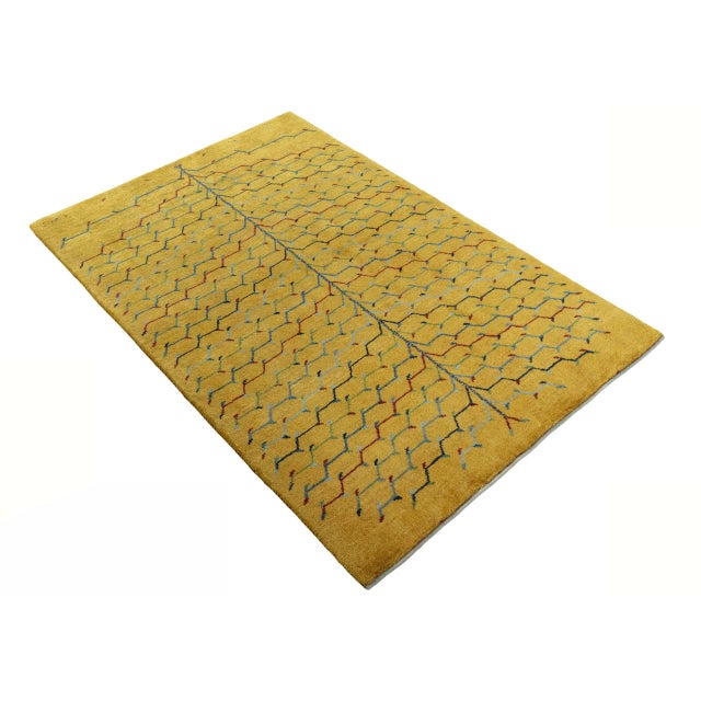 Modern Hand-Knotted Gabbeh Loribaft Rug For Sale - Image 3 of 11