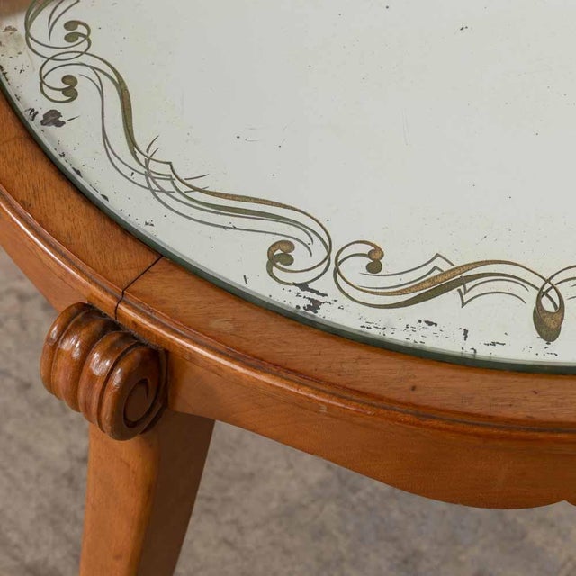 Brown 1940s French Mirrored and Beech Cocktail Table For Sale - Image 8 of 12
