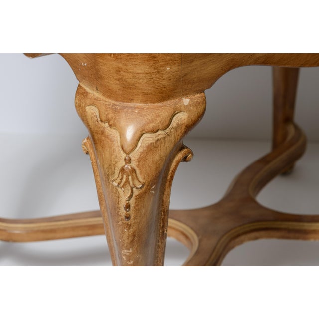 Pair Louis XV Style Ottomans, Natural Suede Upholstery For Sale - Image 9 of 11