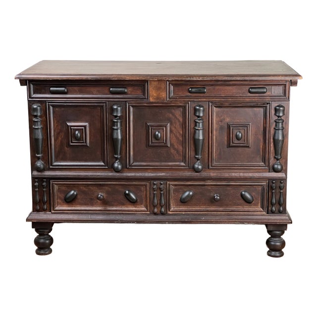 Vintage Wallace Nutting Walnut Lift Top Pilgrim Style Chest, Catalogue #909 C. 1940 For Sale