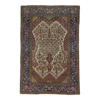 Antique Tehran Rug 4'5'' X 6'8'' For Sale