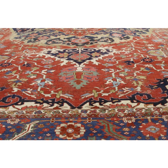 Late 19th Century Persian Serapi Rug, 13'00 X 19'10 For Sale - Image 4 of 8
