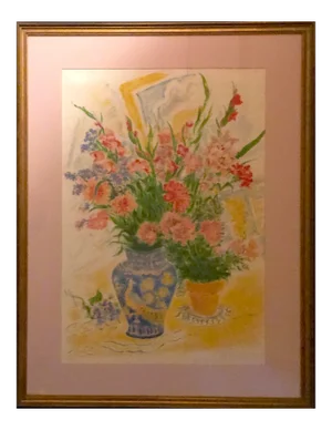 Signed Fine Art, "Flowers 6" by Ira Moskowitz, Framed LIthograph Ltd. Edition