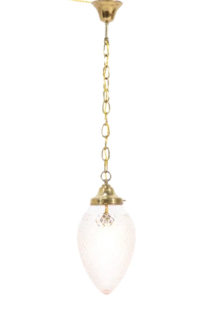 French Art Nouveau Brass Hall Light or Pendant with Beveled Glass, 1915