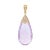 93.23 Carats Teardrop Amethyst Antique Pendant in 14k Solid Yellow Gold For Sale - Image 4 of 8