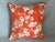 Textile Pair of Custom Made Orange Cherry Blossom Accent Pillows With Feather Inserts For Sale - Image 7 of 12