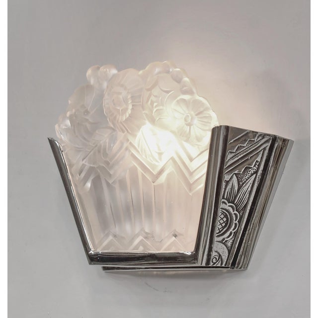 1930s Pair of 1930s Noverdy French Art Deco Wall Sconces - 2 Pairs Available For Sale - Image 5 of 11