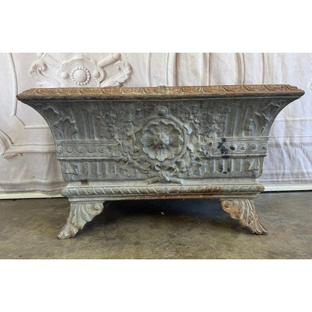 Late 19th Century Antique French Cast Iron Jardinière Planter, Louis XVI Style, 1880 For Sale - Image 5 of 13