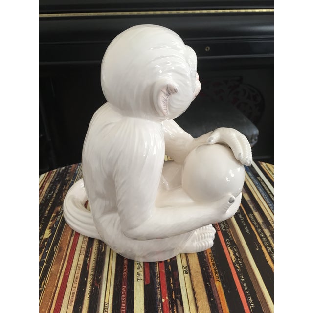 Mottahedeh Porcelain Ceramic Mottahedeh White Capuchin Monkey — As Seen at Elvis Presley's Graceland! For Sale - Image 4 of 8