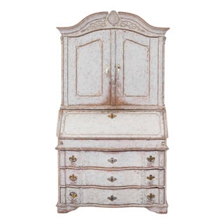 18th Century Danish Rococo Secretary with Serpentine Front, circa 1760 For Sale
