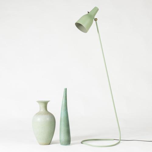 Turquoise Mid-Century Floor Lamp from Hans Bergström For Sale - Image 8 of 10