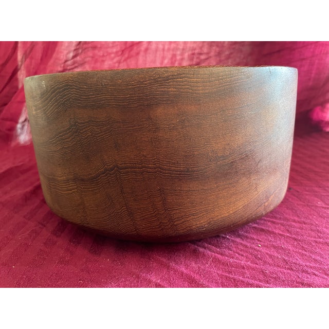Mid-Century Modern Mid Century Modern Large Old Growth Teak Bowl For Sale - Image 3 of 7