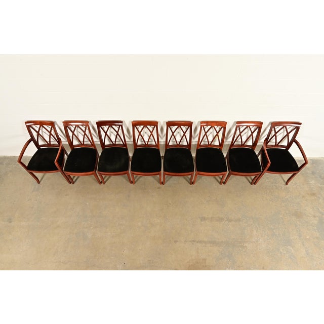 Late 20th Century Bernhardt Regency Carved Mahogany Dining Chairs | Set of Eight For Sale - Image 5 of 15