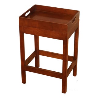 Chippendale Style Cherry Butler Tray Side Table For Sale