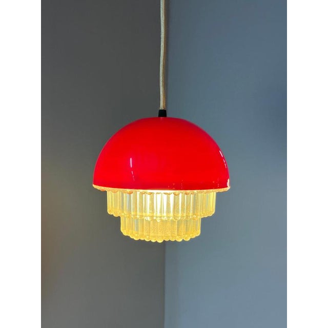 Red Plastic Hanging Lamp For Sale - Image 6 of 11
