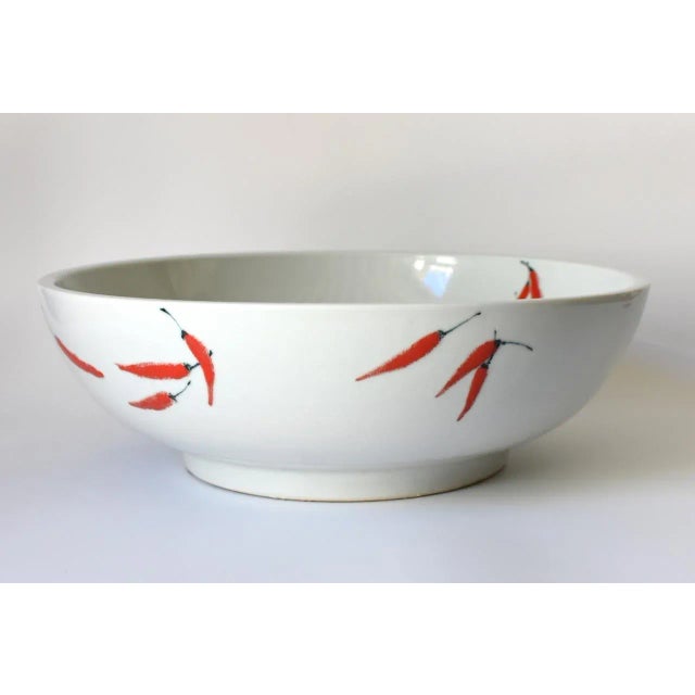 Contemporary Red Pepper Ceramic Sink For Sale - Image 3 of 13