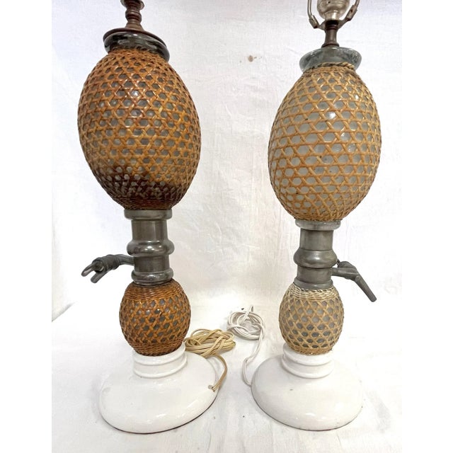 French 19th Century French 'Briet Brevete' Seltzer Bottle Lamps- a Pair For Sale - Image 3 of 12