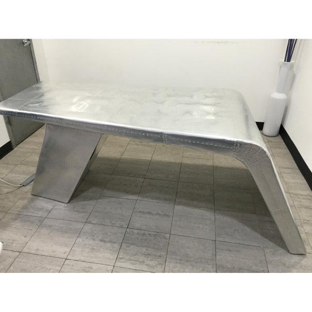 1990s Aviator Metal Wing Desk For Sale - Image 9 of 9