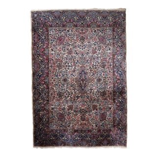 1930s Handmade Vintage Persian Kerman Rug 7.8' X 10.4' For Sale