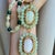 Celadon 1980s Green Gemstone Jade Bead Necklace Gold Tone Toggle Closure For Sale - Image 8 of 9