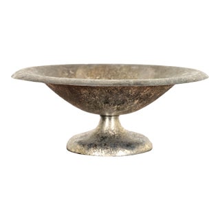 Roycroft Arts & Crafts Silver Finished Copper Footed Centerpiece Bowl or Fruit Bowl For Sale