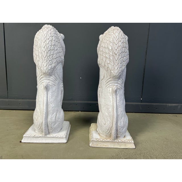 Renaissance Style Terracotta Lion Sculptures, 1950s, Set of 2 For Sale - Image 6 of 12