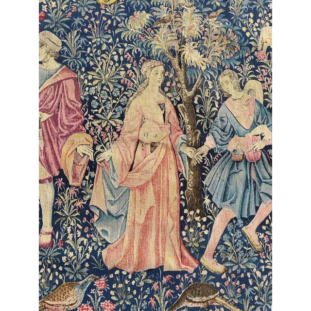 French Hand-Printed Danse Tapestry, 1960s For Sale - Image 4 of 18