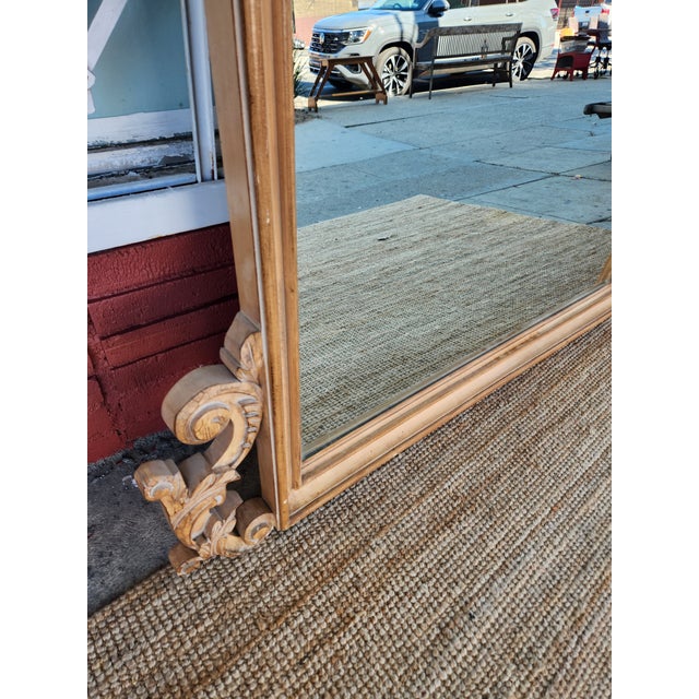 Wood Large Wood Wall Mirror For Sale - Image 7 of 12