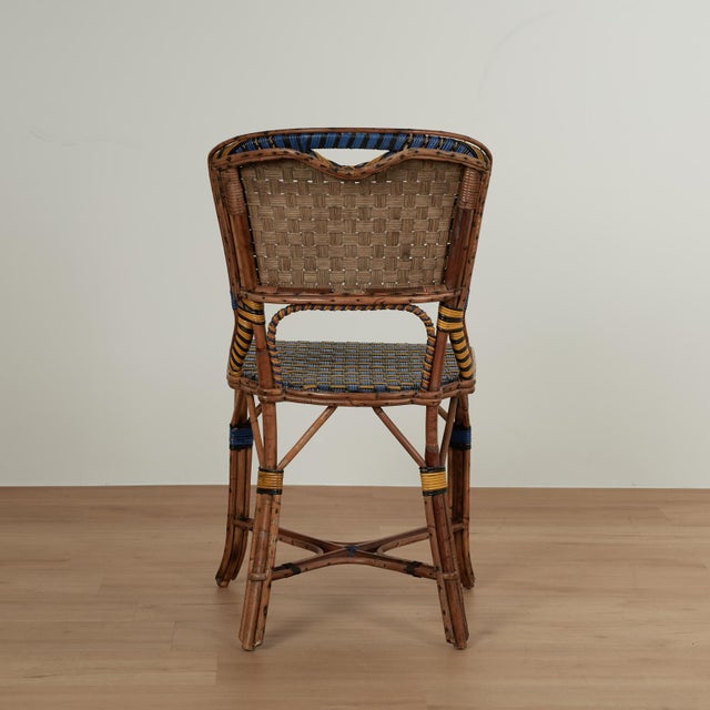 Mid-Century Modern Set of Eight Vintage Rattan French Bistro Chairs For Sale - Image 3 of 17