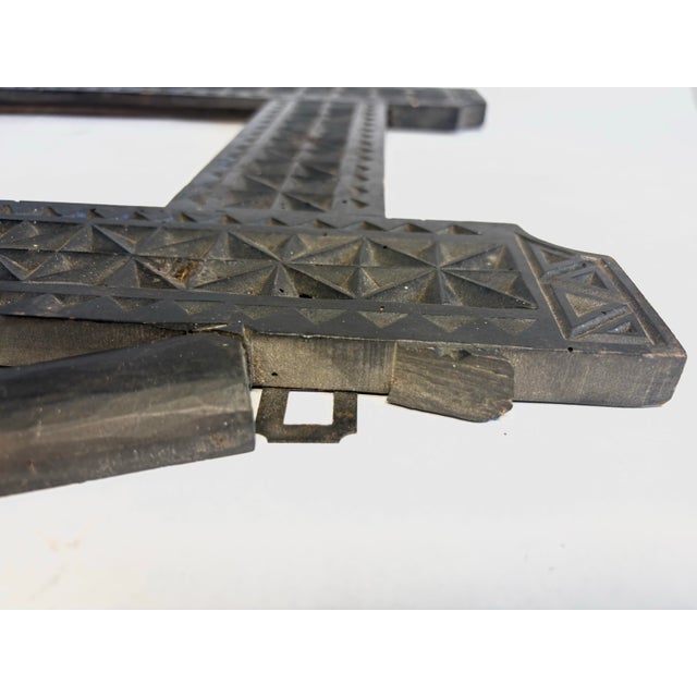 Antique Chip-Carved Tramp Art Frame Axe Motif For Sale - Image 11 of 11
