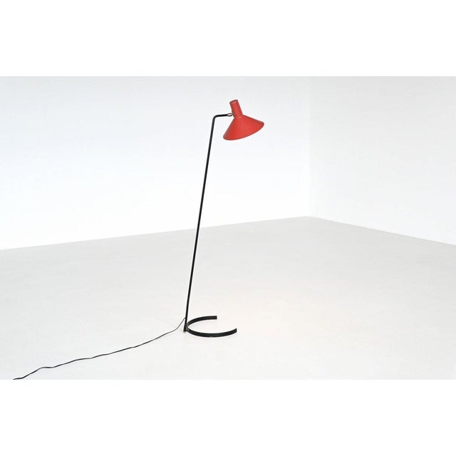 Beautiful minimalistic floor lamp model 8025 designed by j.j.m. Hoogervorst and manufactured by anvia, the netherlands...