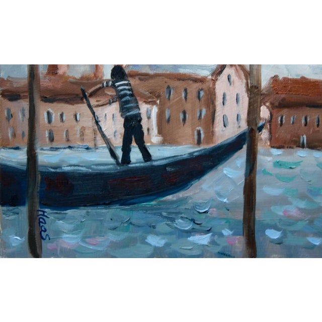 Contemporary The Gondolier, Contemporary Impressionist Oil Seascape For Sale - Image 3 of 8