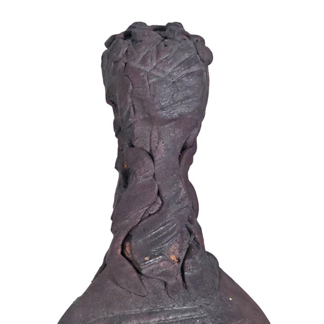Gray Claude Horan Signed Hawaiian Studio Pottery Female Sculpture 14" For Sale - Image 8 of 18