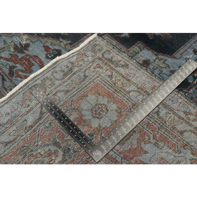 Blue Antique Turkish Heriz Rug, 09'11 X 12'10 For Sale - Image 8 of 12