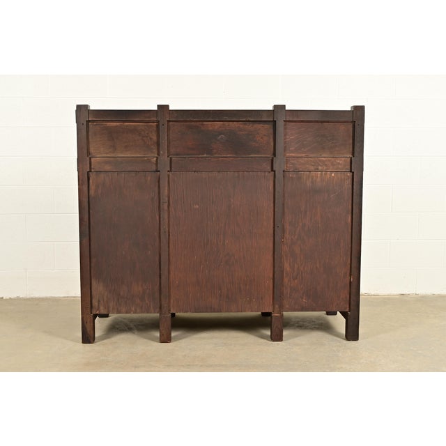 Imperial Furniture Grand Rapids Mission Oak Arts & Crafts Strap Hinge Eight-Leg Sideboard, Circa 1900 For Sale - Image 14 of 15